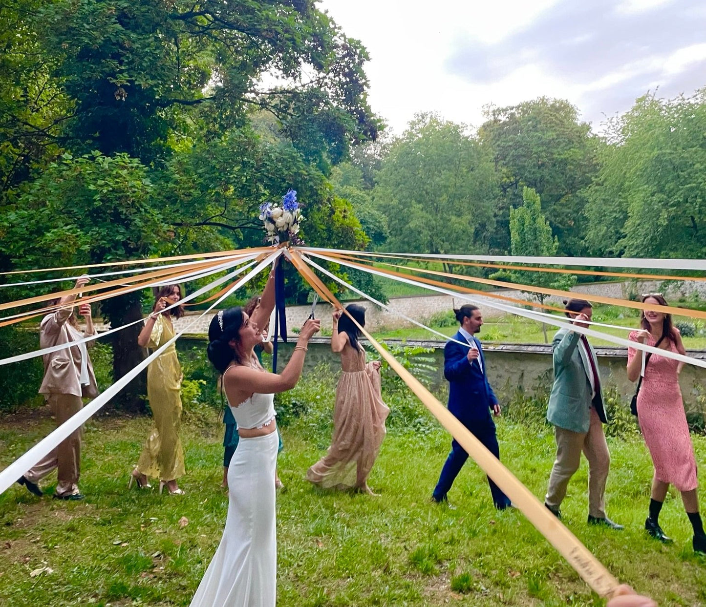 Ronde de rubans "Boucle d'or" Bouquet de Mariée