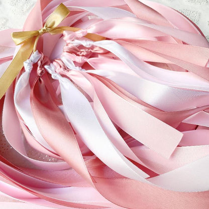 exemple de ronde de rubans rose blanc vieux rose